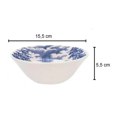 Tigela Conic Cerâmica Estampa Cena Inglesa 15,5cm 12un - Biona R91246