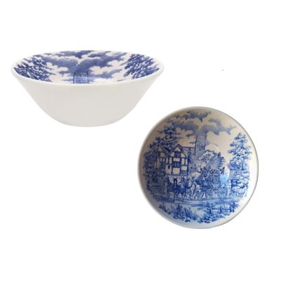 Tigela Conic Cerâmica Estampa Cena Inglesa 15,5cm 12un - Biona R91246