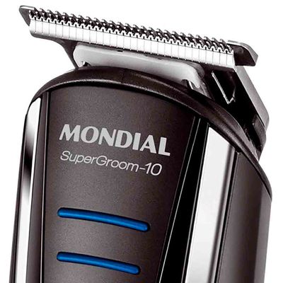 Aparador de Pelos Mondial Super Groom 10 em 1 BG-03 Sem Fio Preto/Azul / Bivolt