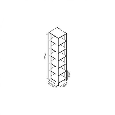 Armário Closet Slim Yes 6 Prateleiras Nova Mobile Grafite