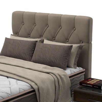 Cabeceira para Cama de Casal Probel Califórnia em Tecido Suede Bege
