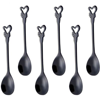 Conjunto de Colheres L`Hermitage em Aço Inox - 6 Peças Preto