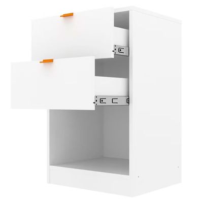 Mesa de Cabeceira Bartira Diplomata com 2 Gavetas Branco