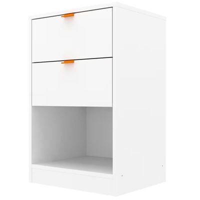 Mesa de Cabeceira Bartira Diplomata com 2 Gavetas Branco