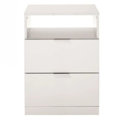 Mesa de Cabeceira Versatti com 2 Gavetas Bartira Branco