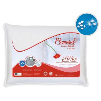 Travesseiro Fibras Siliconizadas e Plumas de Ganso Plumasul - 50 x 70 cm Branco
