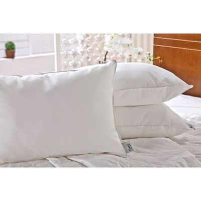 Travesseiro Infantil Plumasul Fibra Siliconizada e Plumas de Ganso Percal 233 fios 30x40 cm Branco