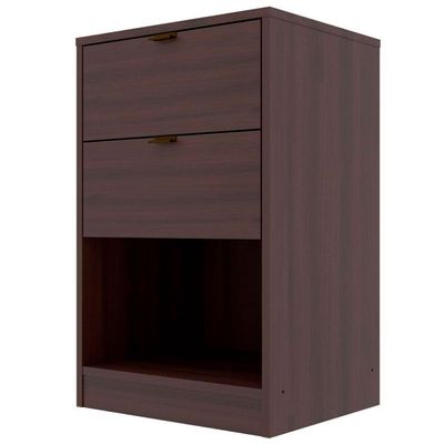 Mesa de Cabeceira Bartira Diplomata com 2 Gavetas Marrom