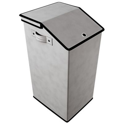 Cesto Desmontável com Tampa para Roupas Euro Home em TNT e Papelão  64 cm Cinza