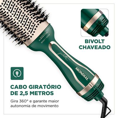 Escova Secadora Mondial Qu4tro Elementos ES-JU-02 1200W Verde / Bivolt