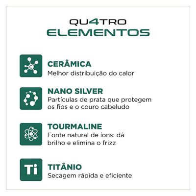 Escova Secadora Mondial Qu4tro Elementos ES-JU-02 1200W Verde / Bivolt