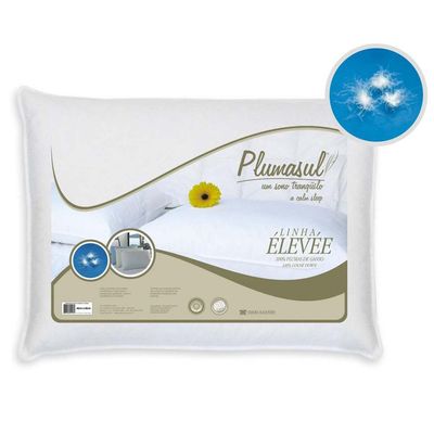 Travesseiro Plumasul Plumas de Ganso Percal 233 Fios 45 x 65 cm Branco