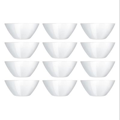 Conjunto de Saladeiras Duralex Opaline Blanc em Vidro 840 ml 12 Peças Branco
