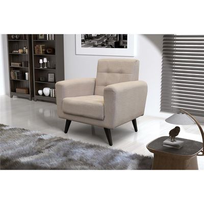Poltrona Cora Plush e Pés Palito Matrix Bege