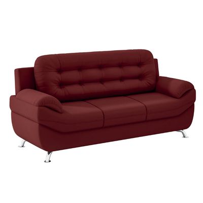 Sofá 3 e 2 Lugares Mercury em Tecido Suede Linoforte Vermelho Carmim