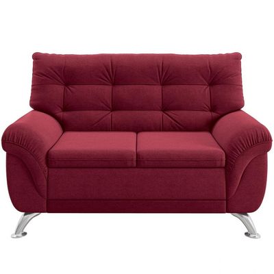 Sofá 3 e 2 Lugares Arezzo em Suede Linoforte Vermelho