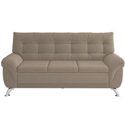 Sofá 3 Lugares Arezzo em Suede Linoforte Areia