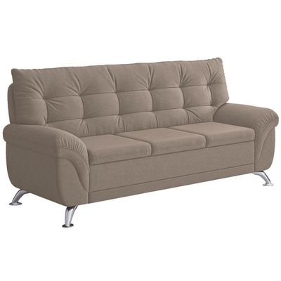 Sofá 3 Lugares Arezzo em Suede Linoforte Areia