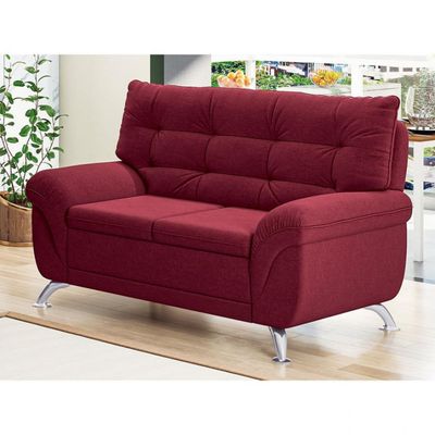 Sofá 2 Lugares Arezzo Revestido em Suede Linoforte Vermelho