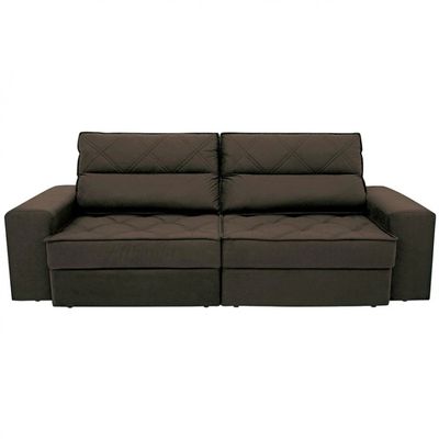 Sofá 3 Lugares Fassatti Retrátil e Reclinável em Suede Linoforte Marrom