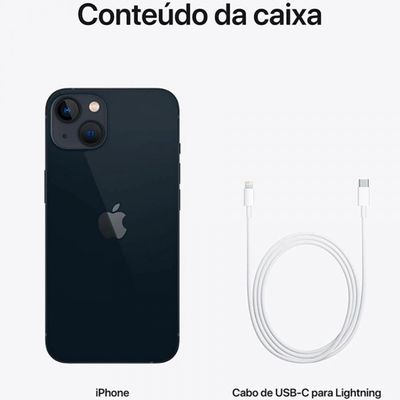 iPhone 13 128GB Meia-noite Tela de 6,1Pol Câmera Dupla 12MP Apple Preto / Bivolt