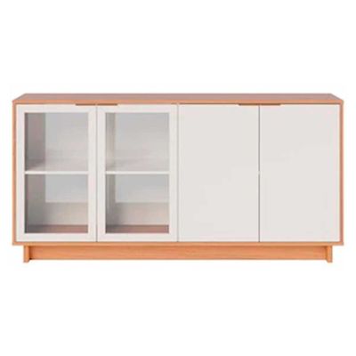 Buffet Vitória com 4 Portas e 4 Prateleiras Colibri Freijó com Off White