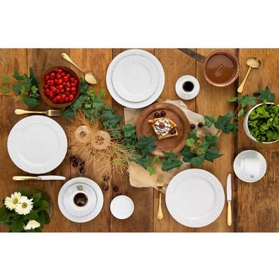 Aparelho de Jantar, Chá e Sobremesa 20 Peças Germer Tassel em Porcelana Branco