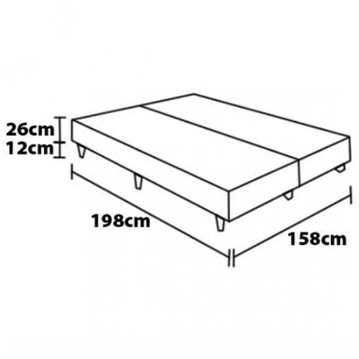 Base Box Queen Size Probel Village com Revestimento em Tecido Poliéster 38x158x198cm n/a