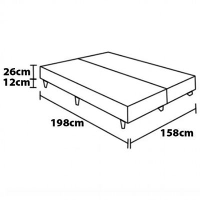 Base Box Queen Size Probel Century com Revestimento em Tecido Poliéster 38x158x198cm n/a