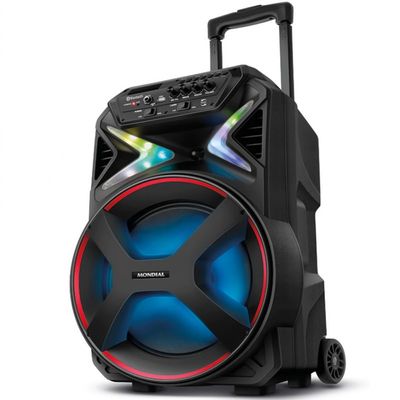 Caixa Amplificada Mondial CM-400 com Bluetooth, USB e Rádio FM - 400W Preto