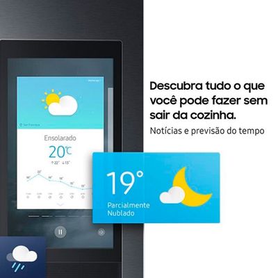 Refrigerador Frost Free RF27T5501SG Inverter Door Family Hub 614 Litros Samsung Black Inox / 220V