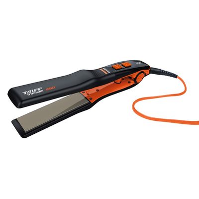 Chapinha Prancha Titanium 230 Graus com Emissão de Íons Taif Preto com Laranja / Bivolt
