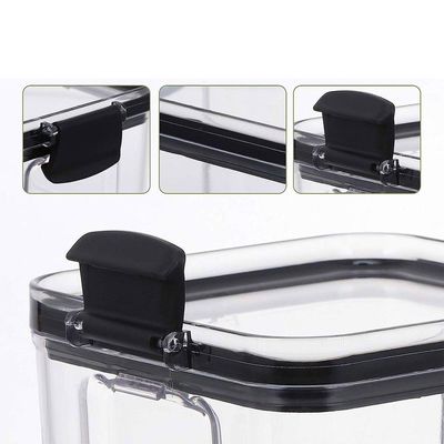 Pote Hermetico Acrilico Transparente Kit 2 Unidades Tampa Veda Trava Multiuso Cozinha Alimento Armar