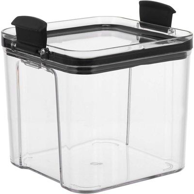Pote Hermetico Acrilico Transparente Kit 2 Unidades Tampa Veda Trava Multiuso Cozinha Alimento Armar