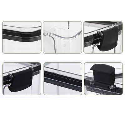 Pote Hermetico Acrilico Transparente Kit 2 Unidades Tampa Veda Trava Multiuso Cozinha Alimento Armar