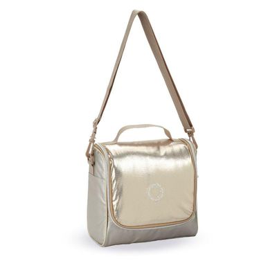 Kit Mochila De Rodinhas + Lancheira + Estojo Just Love Denlex Dourado