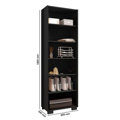Livreiro 5 Prateleiras Office Preto