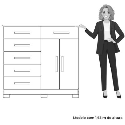 Cômoda Sapateira Mandarim 6 Gavetas 2 Portas Mdp Branco