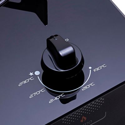 Fogão 5 Bocas Mônaco Top Glass Mesa de Vidro Temperado Atlas Preto / Bivolt