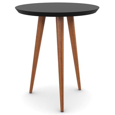 Mesa Lateral Alta Patrimar Lins Preto com Cedro