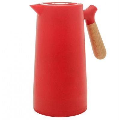 Garrafa Térmica Wolff com Cabo Madeira Nórdica 1L Vermelho