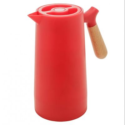 Garrafa Térmica Wolff com Cabo Madeira Nórdica 1L Vermelho