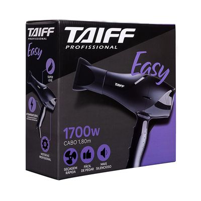 Secador de Cabelos Taiff Easy Motor AC Profissional 1700W Preto / 220V