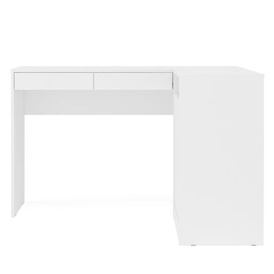 Mesa de Canto para Computador Politorno Portugal com 2 Gavetas e 2 Portas Branco