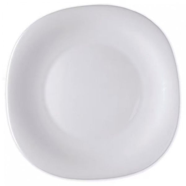 Prato Raso Bormioli Rocco Parma em Vidro Temperado Opalino 27cm Branco