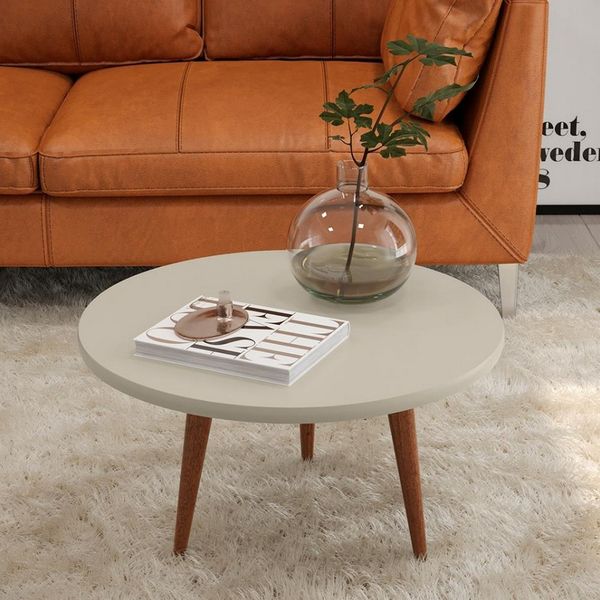 Mesa de Centro Patrimar Star Off White com Cedro