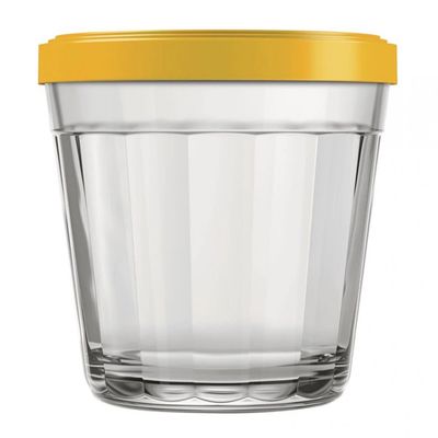 Conjunto de Tigelas Copo Americano em Vidro e Plástico 350 ml  12 Peças Transparente com Colorido