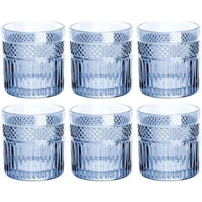 Conjunto de Copos Baixos L`Hermitage Palace 330ml - 6 Peças Azul