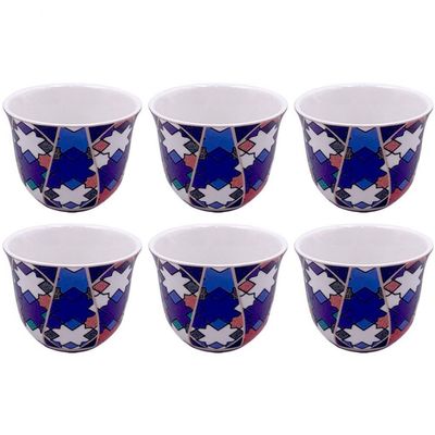 Conjunto 6 Copos para Café L Hermitage Pérsia em New Bone China - 70 ml Colorido