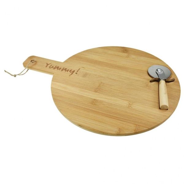 Conjunto para Pizza Dynasty em Bambu 35 cm com Tábua Natural